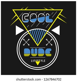 COOL DUDE typography design t shirt,vector illustration