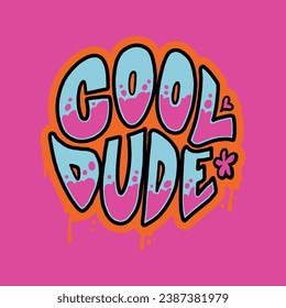 Cool Dude Typography Lettering Logo Vector Design Logotype