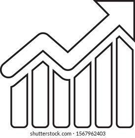 Cool economical increase or growth outline design icon