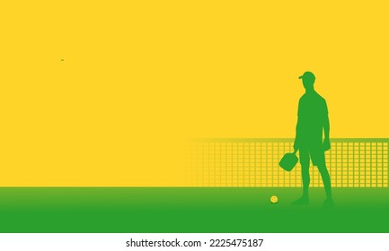 Cool editable vector background of pickleball player theme best for your digital and graphic print related