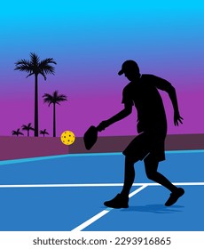 Cool editable vector background of pickleball summer theme great for any graphic design media	