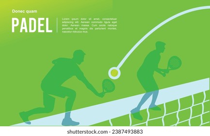 Cool editable vector padel or paddle player background for any graphic purpose