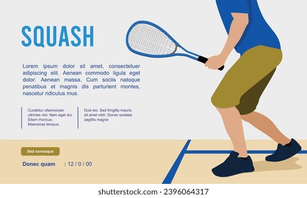 Cool editable vector squash stance background for any graphic purpose
