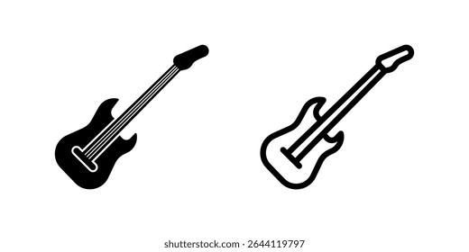 Cool electric guitar icon representing music, entertainment, and rock and roll. Great for bands, concerts, and audio themes.
