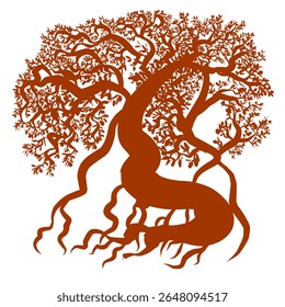 cooles und elegantes Baum-Silhouette-Bilddesign