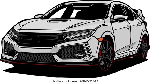 Diseño blanco elegante fresco del coche de carreras