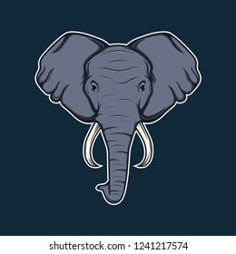 cool elephant head cartoon