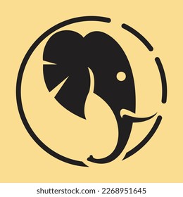 Cool Elephant Head Logo Icon