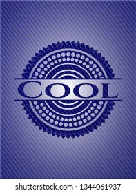 Cool emblem with jean texture
