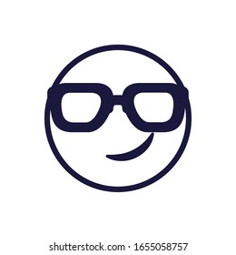 Diseño de iconos de estilo plano y cara fresca, expresión de caricatura, personaje de emoticono bonito perfil juguete facial adorable y tema de medios sociales Ilustración vectorial