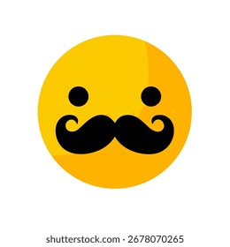 Rosto de emoji fresco com um bigode - ícone de vetor
