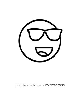 Cool emoji icon flat editable icon mark