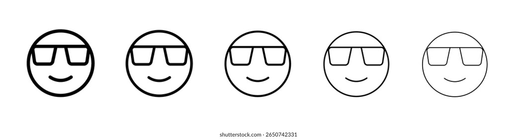 Cool Emoji Icon flat illustration set logo