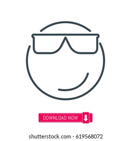 Cool emoji icon, vector