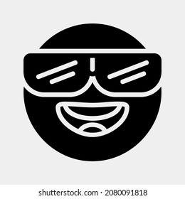Cool emoji icon vector illustration in solid style, use for website mobile app presentation