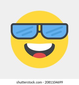 Cool emoji icon vector illustration in flat style, use for website mobile app presentation