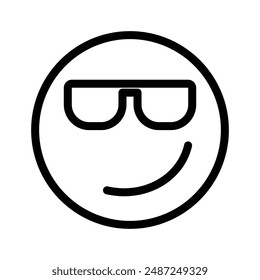 Cool Emoji linear logo mark in black and white