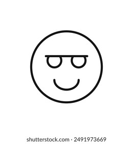 Cool Emoji logo signo contorno de Vector