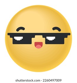 cool emoji social media icon isolated