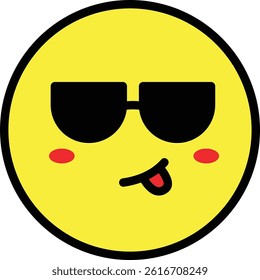 Cool Emoji with Sunglasses and Playful Expression