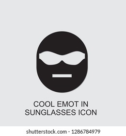 cool emot in sunglasses icon . Editable filled cool emot in sunglasses icon from emotions. Trendy cool emot in sunglasses icon for web and mobile.