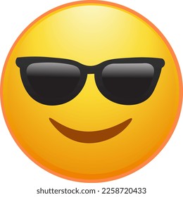 Emoticono frío con imagen vectorial de gafas