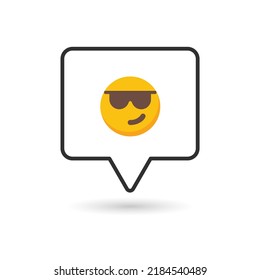 Cool emoticon on white background