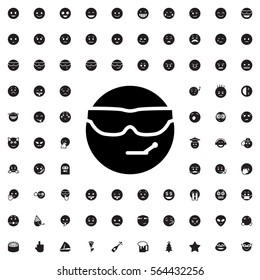 cool emoticon in sunglasses icon illustration isolated vector sign symbol