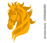 Cool and energetic gold horse head design.