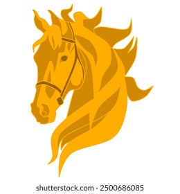 Cool and energetic gold horse head design.