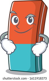 Cool eraser mascot character with Smirking face