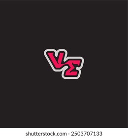 cool esport concept VE dynamic line monogram logo letter bold sporty gaming style