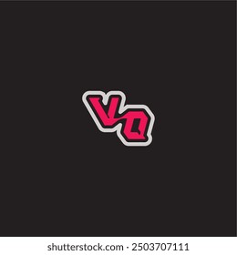 cool esport concept VO dynamic line monogram logo letter bold sporty gaming style