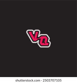 concepto de deporte electrónico genial VQ línea dinámica monograma logo letra audaz estilo de juego deportivo