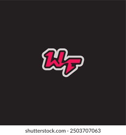 cool esport concept WF dynamic line monogram logo letter bold sporty gaming style