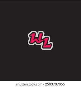 cool esport concept WL dynamic line monogram logo letter bold sporty gaming style