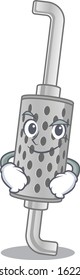 Cool exhaust pipe mascot character with Smirking face