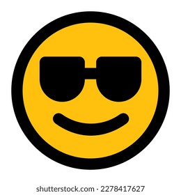 cool expression emoticon fill icon
