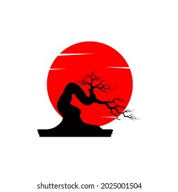 Cool expressionist style bonsai logo