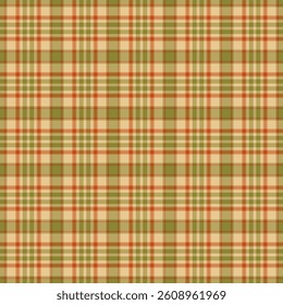 Cool fabric check seamless, diagonal tartan textile plaid. Dress texture vector background pattern in amber and yellow colors palette.