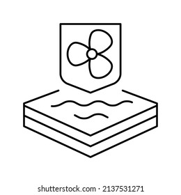 vectores de icono de línea de propiedades de tejidos cool. signo de propiedades de tejidos geniales. símbolo de contorno aislado ilustración negra