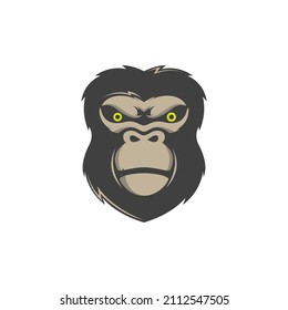 cool face gorilla logo design, vector graphic symbol icon sign illustration