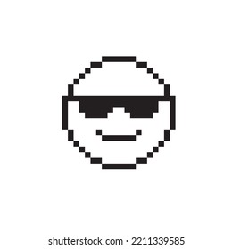 Cool face illustration, pixel art
