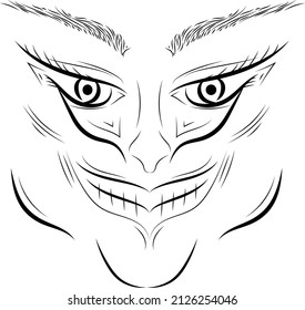 Cool face illustration. Face tattoo. Black and white tattoo. Cool tattoo for kids nowadays.