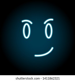 cool, face neon icon. Simple thin line, outline vector of Emotion icons for UI and UX, website or mobile application