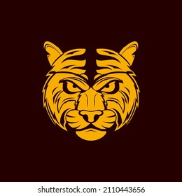 cool face tiger modern flat logo design, vector graphic symbol icon sign illustration