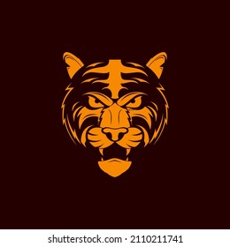 Cool Face Tiger Scream Logo Design, Vector Graphic Symbol Icon Sign Illustration