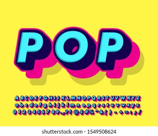 cool fancy pop art text effect with simple color design for pop music and arts, poster banner and flyer design