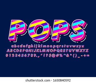 Cool fancy text effect, modern pop art alphabet