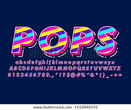 Cool fancy text effect, modern pop art alphabet